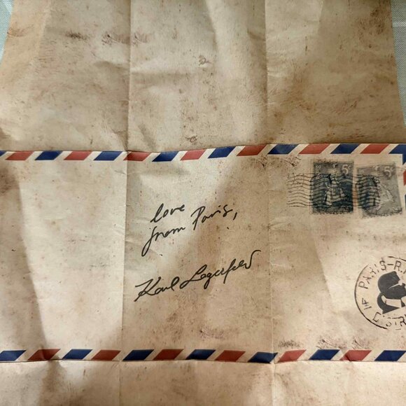 Karl Lagerfeld pink double-handled./ crossbody handbag with likeness charicature - Picture 5 of 10